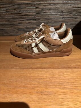 Steve Madden Tan & Cream Mesh Suede Lace-Up Sneakers